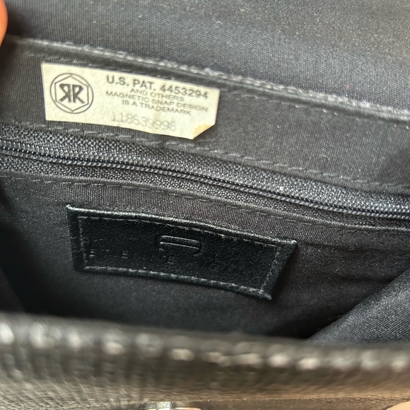 Etienne Aigner Black Woven Straw and Leather Crossbody Purse - Picture 6 of 7